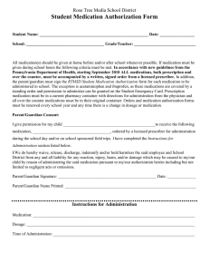 Student Medication Authorization Form Rose Tree Media School District