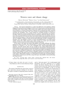 Western water and climate change ESA CENTENNIAL PAPER M D