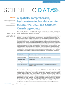 A spatially comprehensive, hydrometeorological data set for Mexico, the U.S., and Southern –2013