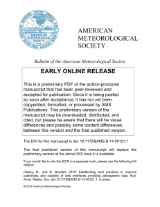 AMERICAN METEOROLOGICAL SOCIETY