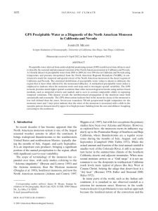 GPS Precipitable Water as a Diagnostic of the North American... in California and Nevada 1432 J