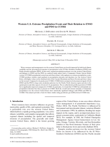 Western U.S. Extreme Precipitation Events and Their Relation to ENSO 4231 M