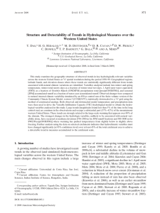 Structure and Detectability of Trends in Hydrological Measures over the