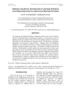 van Wagtendonk and Cayan: Temporal and Spatial Distribution of Lightning