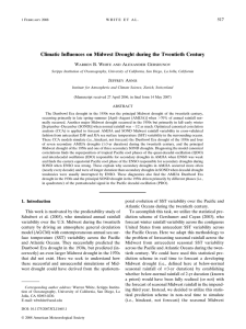 Climatic Influences on Midwest Drought during the Twentieth Century 517 W B. W