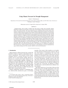 Using Climate Forecasts for Drought Management A C. S