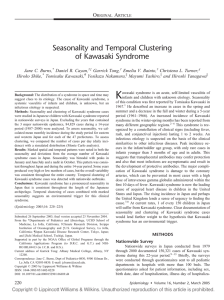 Seasonality and Temporal Clustering of Kawasaki Syndrome O A