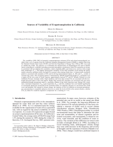 Sources of Variability of Evapotranspiration in California H G. H