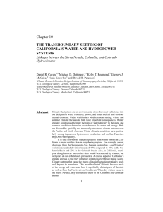 Chapter 10 THE TRANSBOUNDARY SETTING OF CALIFORNIA’S WATER AND HYDROPOWER SYSTEMS