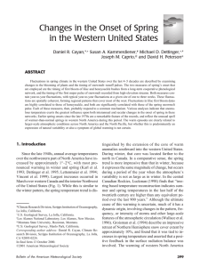 Changes in the Onset of Spring in the Western United States