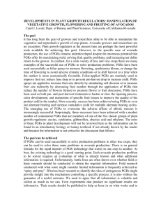 DEVELOPMENTS IN PLANT GROWTH REGULATORS: MANIPULATION OF