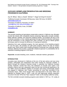 New Zealand and Australia Avocado Grower’s Conference ’05.  20-22... Zealand.  Session 4.  New germplasm and global breeding...