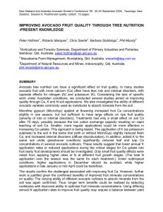 New Zealand and Australia Avocado Grower’s Conference ’05.  20-22... Zealand.  Session 6. Postharvest quality, outturn. 15 pages.