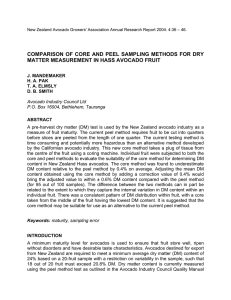 COMPARISON OF CORE AND PEEL SAMPLING METHODS FOR DRY