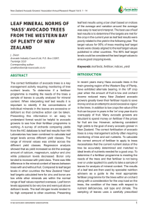 LEAF MINERAL NORMS OF ‘HASS’ AVOCADO TREES