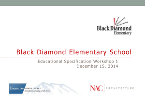 Black Diamond Elementary School Educational Specification Workshop 1  December 15, 2014