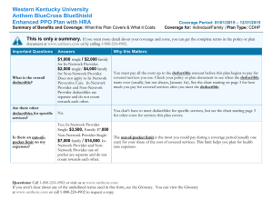 Western Kentucky University Anthem BlueCross BlueShield Enhanced PPO Plan with HRA