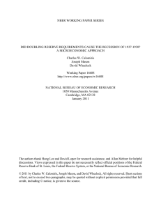 NBER WORKING PAPER SERIES A MICROECONOMIC APPROACH