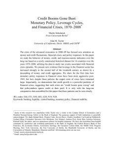Credit Booms Gone Bust: Monetary Policy, Leverage Cycles, and Financial Crises, 1870–2008