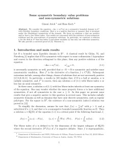 Some symmetric boundary value problems and non-symmetric solutions Gianni Arioli and Hans Koch