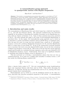 A renormalization group approach to quasiperiodic motion with Brjuno frequencies Hans Koch