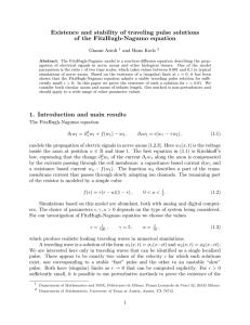 Existence and stability of traveling pulse solutions of the FitzHugh-Nagumo equation