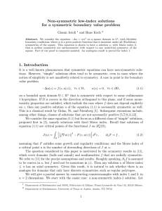 Non-symmetric low-index solutions for a symmetric boundary value problem Gianni Arioli