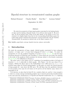 Bipodal structure in oversaturated random graphs Richard Kenyon Charles Radin Kui Ren