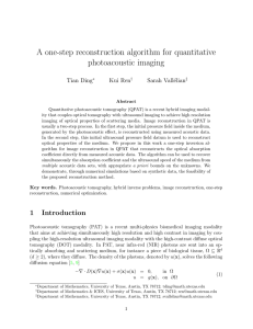 A one-step reconstruction algorithm for quantitative photoacoustic imaging Tian Ding Kui Ren