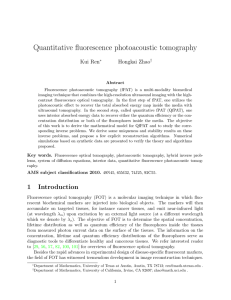 Quantitative fluorescence photoacoustic tomography Kui Ren Hongkai Zhao