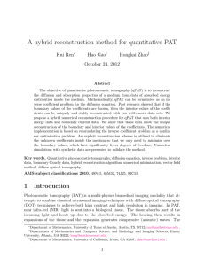 A hybrid reconstruction method for quantitative PAT Kui Ren Hao Gao Hongkai Zhao