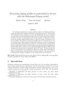 Recovering doping profiles in semiconductor devices with the Boltzmann-Poisson model Yingda Cheng