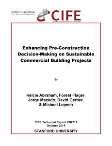 Enhancing Pre-Construction Decision-Making on Sustainable Commercial Building Projects