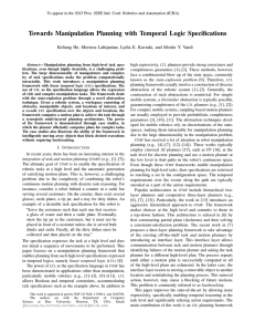 Towards Manipulation Planning with Temporal Logic Specifications high expressivity,