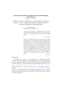 Macroeconometric modeling as a “photographic description of