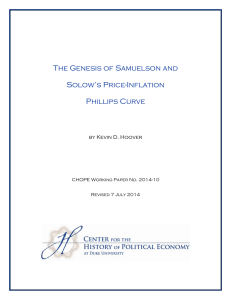 The Genesis of Samuelson and Solow’s Price-Inflation Phillips Curve