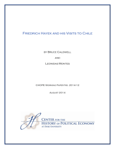Friedrich Hayek and his Visits to Chile  by Bruce Caldwell and