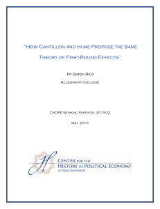 “How Cantillon and Hume Propose the Same Theory of First-Round Effects”
