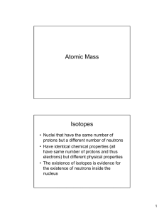Atomic Mass Isotopes