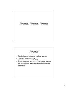 Alkanes, Alkenes, Alkynes Alkanes