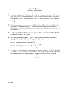Kinematics Problems (Algebraic Manipulation)  d
