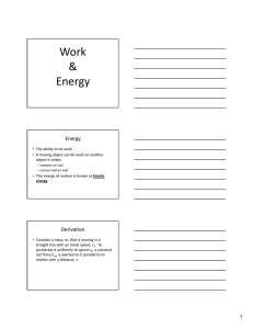 Work &amp; Energy Derivation