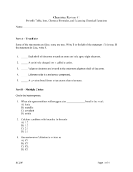 Valence Electron Practice Worksheet