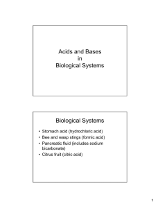 Acids and Bases in Biological Systems