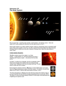 The Solar System Astronomy 101