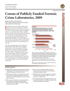 I Census of Publicly Funded Forensic Crime Laboratories, 2009 Bulletin