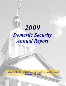 2009 Domestic Security Annual Report Submitted by the Florida Domestic Security Oversight Council