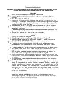 Reimbursement Check list