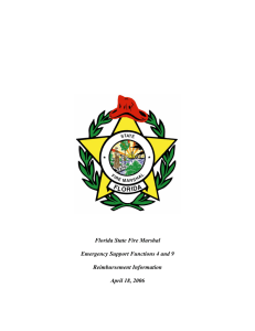 Florida State Fire Marshal  Emergency Support Functions 4 and 9 Reimbursement Information