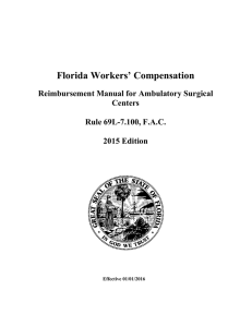 Florida Workers’ Compensation Reimbursement Manual for Ambulatory Surgical Centers